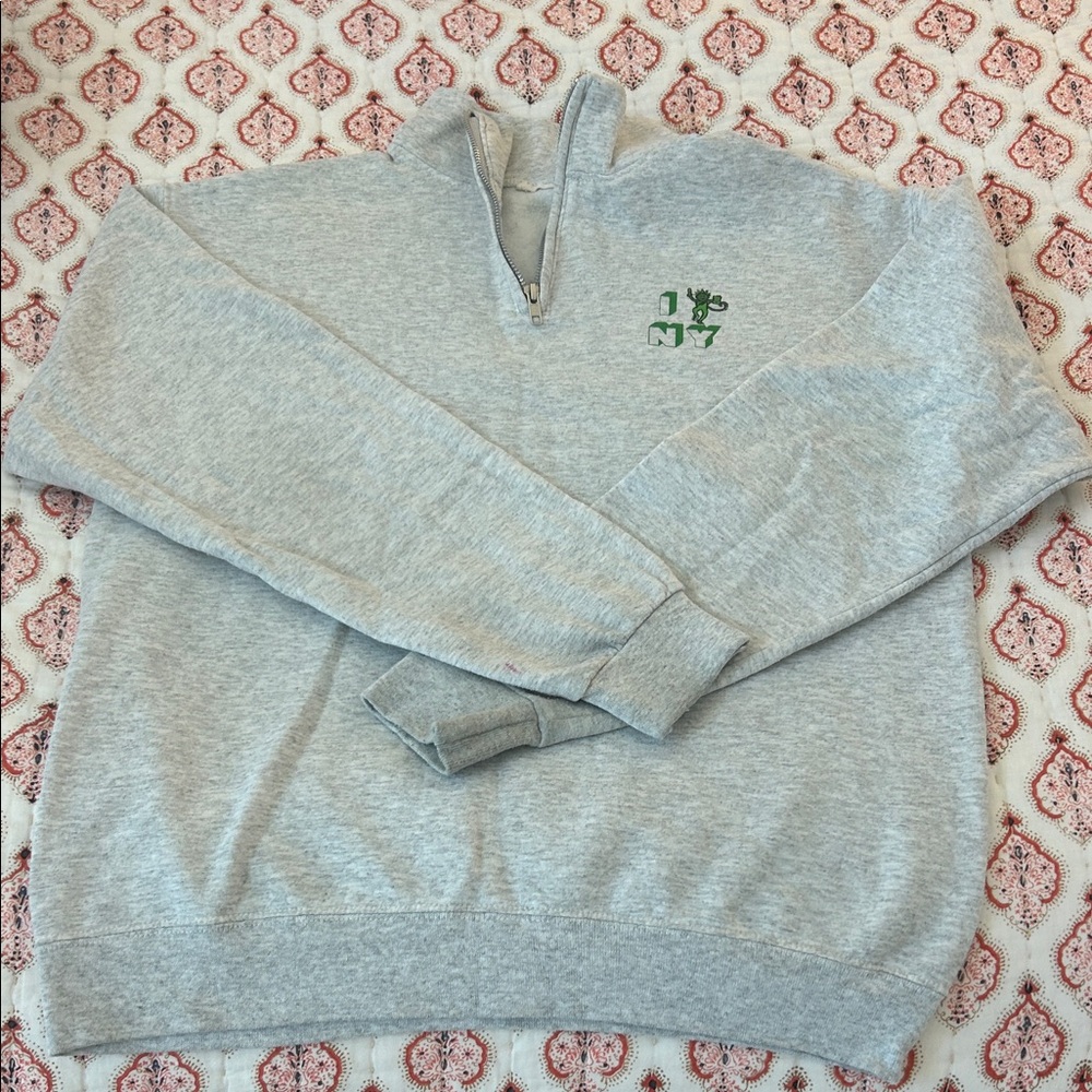 Roller Rabbit Light Gray Zip-Up Sweater
